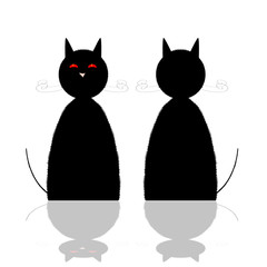 cat front and back position vector illustration