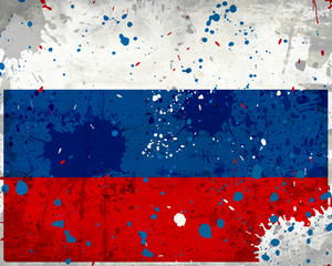 Grunge Russia flag with stains