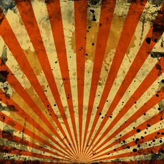 Photo sur Plexiglas Poster vintage rayons de soleil orange grunge