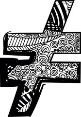 different symbol with abstract drawing. Vector illustration