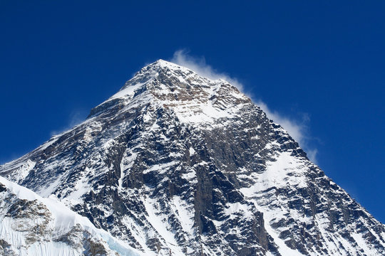 Mt Everest (8850m) in the Himalayas, Nepal.
