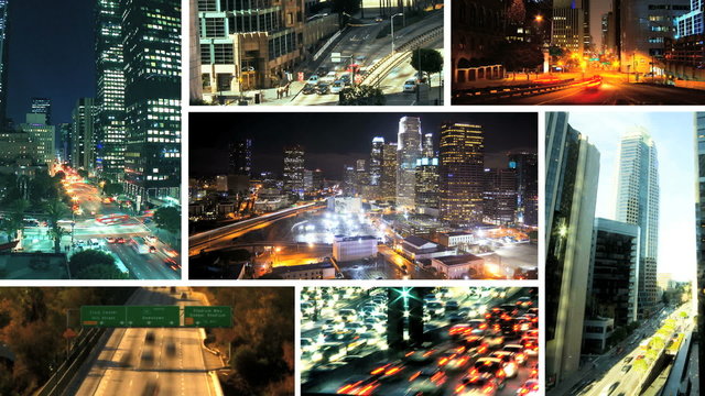 Multiple Images Inner City Traffic, USA