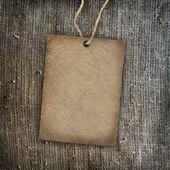 Background texture vintage burlap with label
