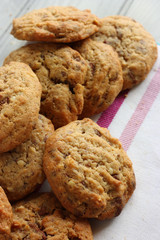 Homemade chocolate and nut cookies