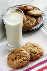 Homemade chocolate and nut cookies