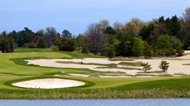 Idyllic Golf Course Hole Scene