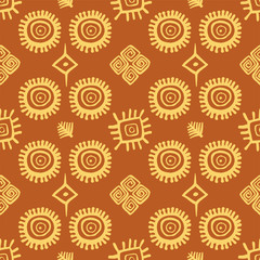 Native American seamless pattern vector with abstract motifs