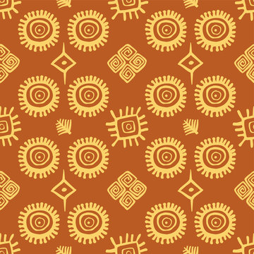 Native American seamless pattern vector with abstract motifs