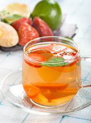 Ginger and strawberry tea