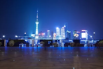 Deurstickers night scene of shanghai © zhu difeng