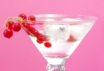martini cocktail with redcurrant