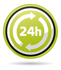 open 24 hours green icon