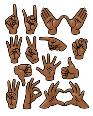 Fototapeta premium Hand Gesture Set