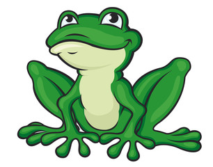Cartoon green frog