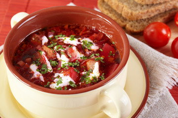 Russian cuisine. Borscht