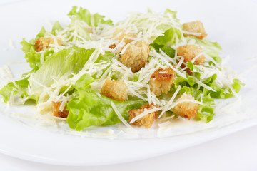 The Caesar salad prepared on the classical recipe
