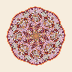 Ornamental kaleidoscopic mandala