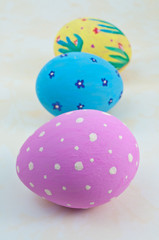 Colorful easter eggs  on a white background