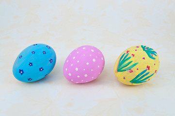 Colorful easter eggs  on a white background