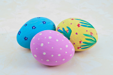 Colorful easter eggs  on a white background