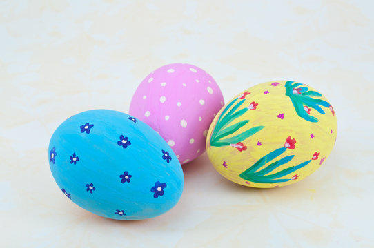 Colorful easter eggs  on a white background