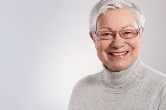 Portrait of elderly lady smiling