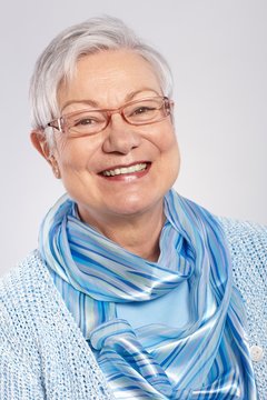Portrait of elderly lady smiling