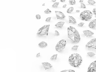 Diamonds isolated on white background