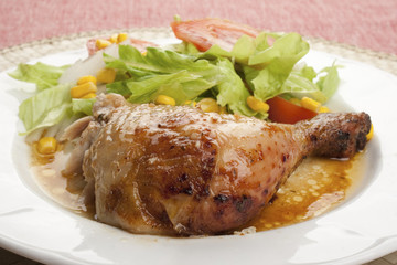 roast chicken with salad