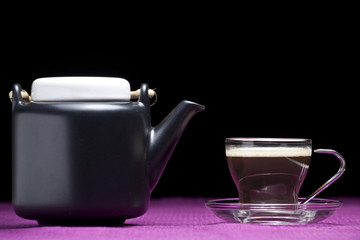 Coffee cup on a purple background