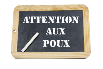 Obraz premium ardoise attention aux poux