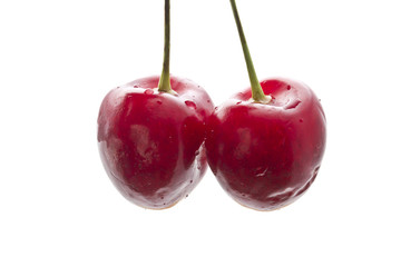 Fresh Cherries isolated on white background