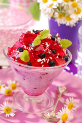 blueberry dessert with jelly