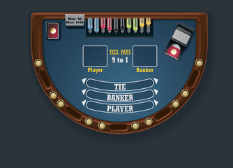 Vector baccarat table layout