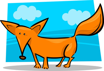 cartoon illustration of red fox