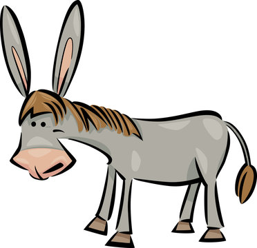 recommend clip art: cartoon illustration of donkey