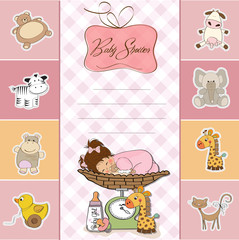 baby shower card with little baby girl