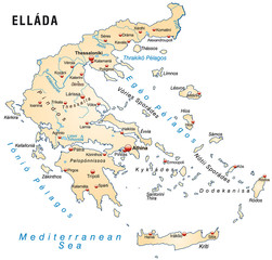 Griechenlandkarte mit Hauptstädten