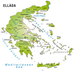 Inselkarte von Griechenland als Übersicht