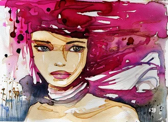 Papier Peint photo Lavable Inspiration picturale portrait de femme fantaisie