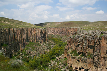 beautiful view of Ihlara valley in Cappadocia