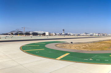 runway with marks at the airport