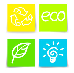 Set of Eco Friendly, Natural and Organic stickers