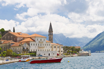 Beautiful landscape of Perast - historic town in Boka Kotor bay