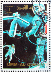 Postage stamp Umm al-Quwain 1972 Space Station, Artist’s Vision
