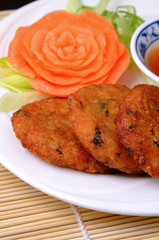 Close up of thai fish cake