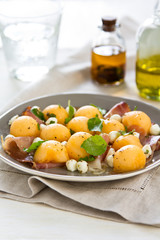 Cantaloupe,Mozzarella and Prosciutto Antipasti