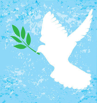 vector dove with olive branch