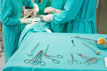 Close up of surgical tools