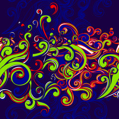 floral seamless background with swirls.